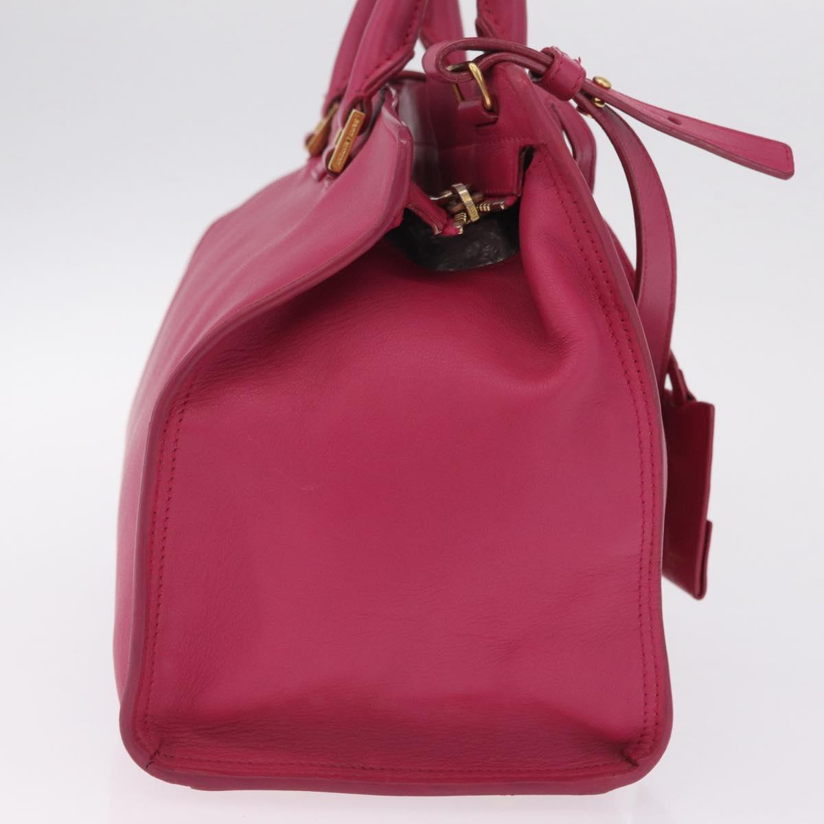 Saint Laurent Hand Bag Leather 2way Pink Gold Auth mr3162A