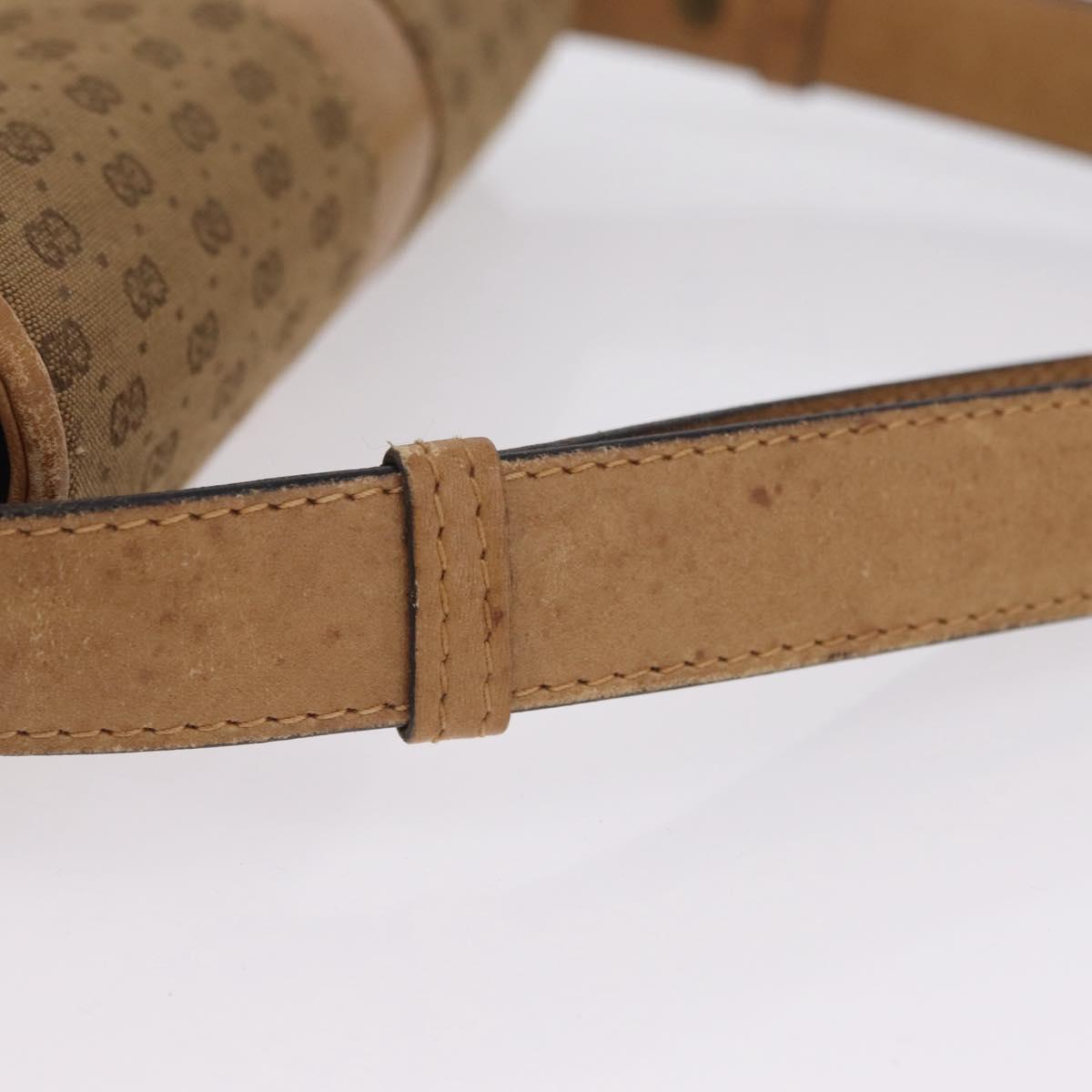 GUCCI Micro GG Canvas Shoulder Bag Beige Gold Auth mr3173