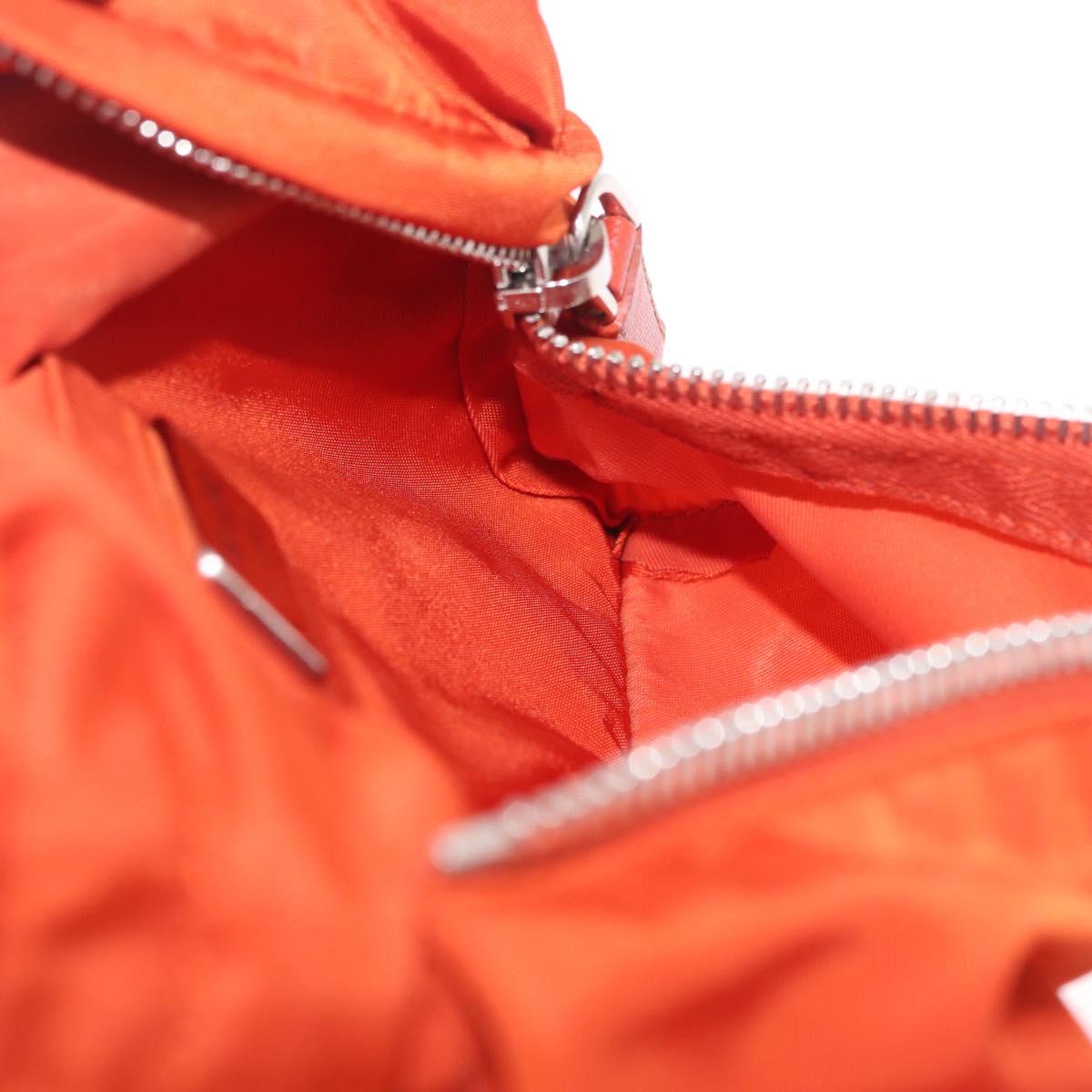 PRADA Waist bag Nylon Orange Silver Auth mr3174A