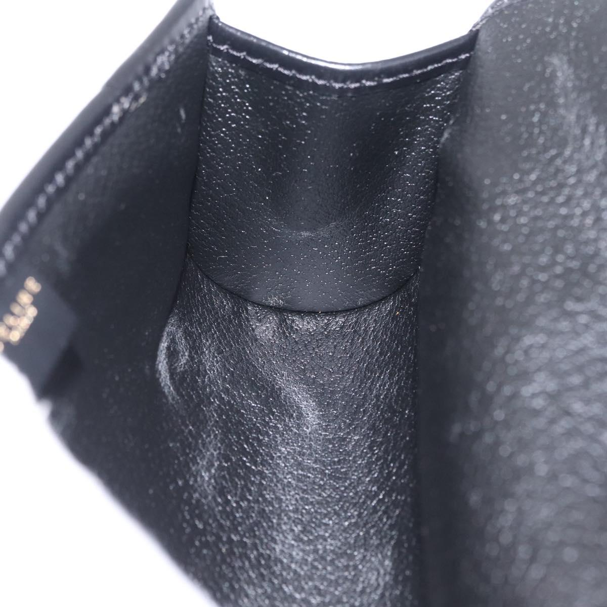 CELINE Macadam Canvas Pouch PVC Leather Black Gold Auth mr3184A