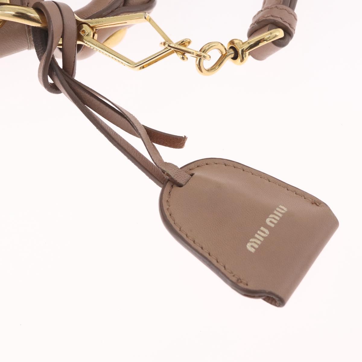 Miu Miu Hand Bag Leather 2way Pink Gold Auth mr3197V