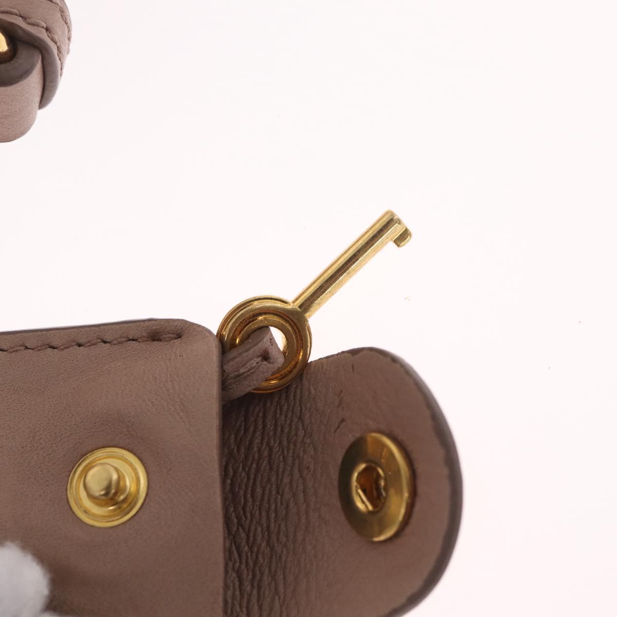 Miu Miu Hand Bag Leather 2way Pink Gold Auth mr3197V