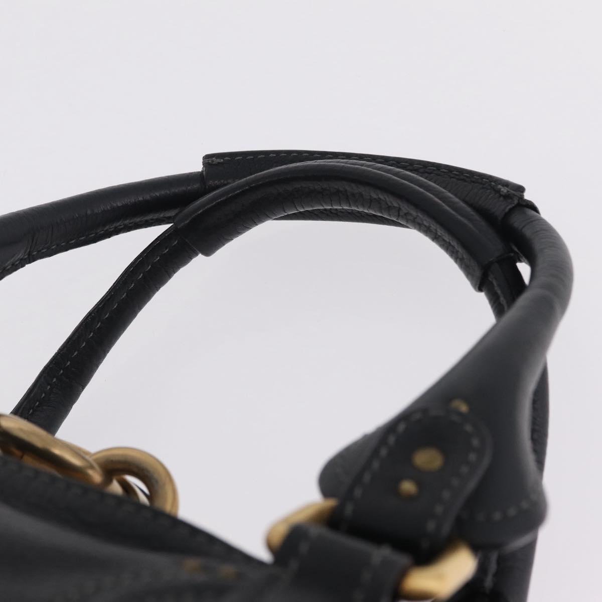 Chloe Paddington Hand Bag Leather Black Gold Silver Auth mr3203V