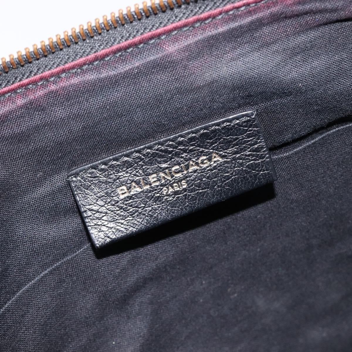 Balenciaga Clutch Bag Leather Black 362967 Auth mr3276