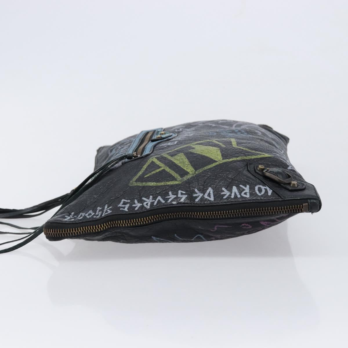 Balenciaga Clutch Bag Leather Black 362967 Auth mr3276