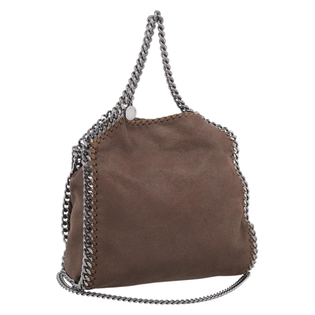 Stella McCartney Falabella Shoulder Bag Polyester 2way Brown Silver Auth mr3306A