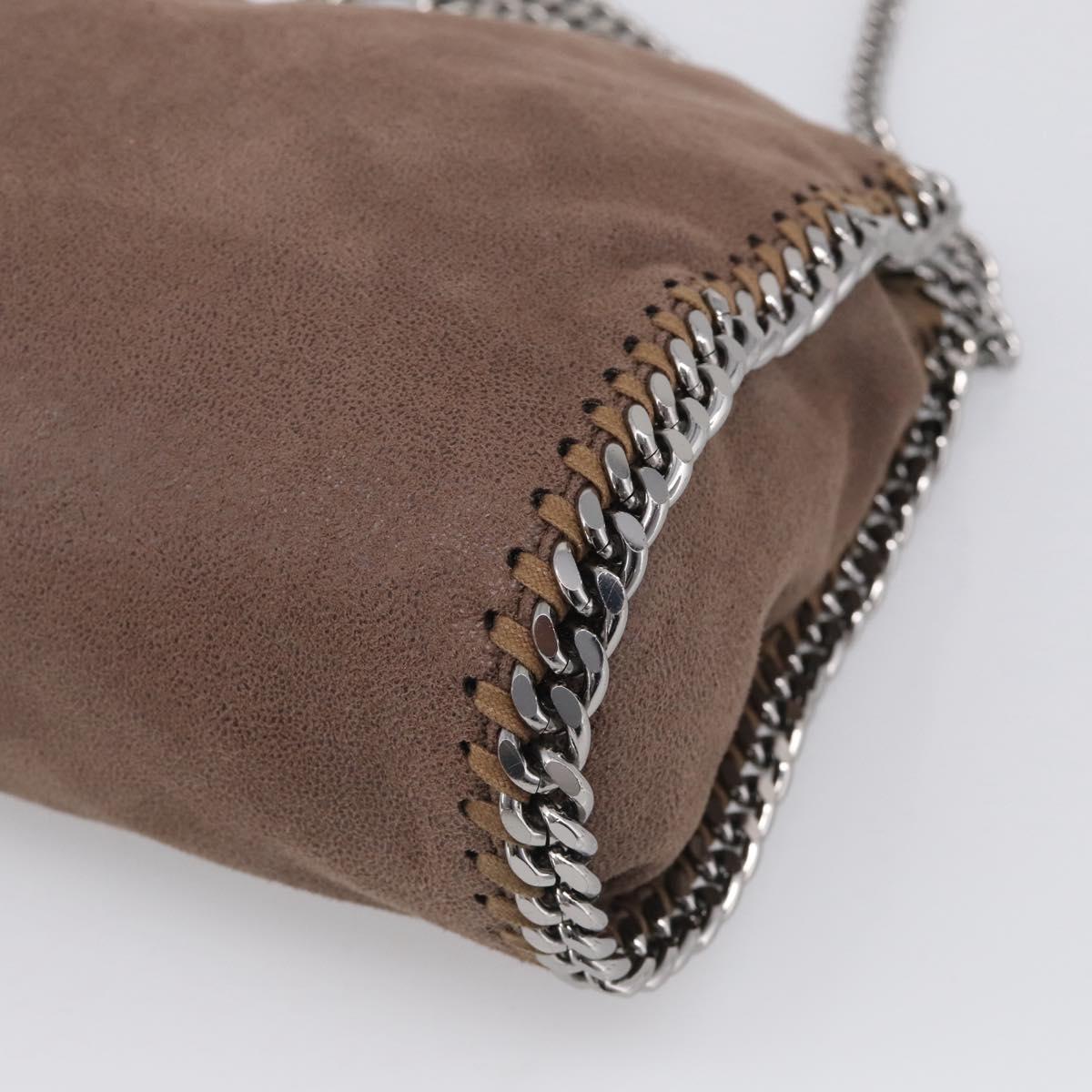 Stella McCartney Falabella Shoulder Bag Polyester 2way Brown Silver Auth mr3306A