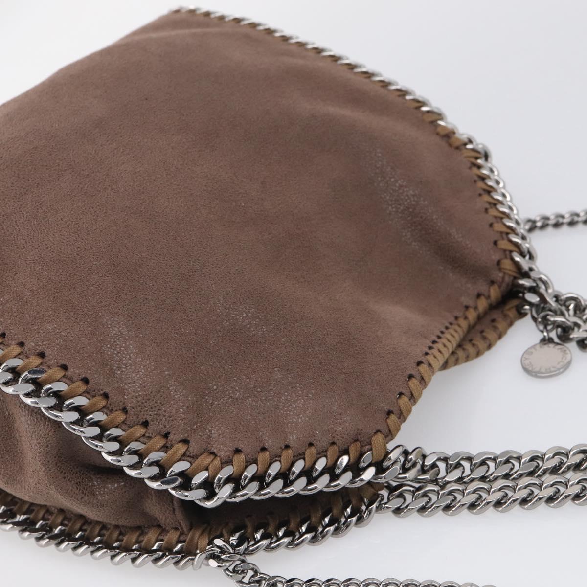Stella McCartney Falabella Shoulder Bag Polyester 2way Brown Silver Auth mr3306A