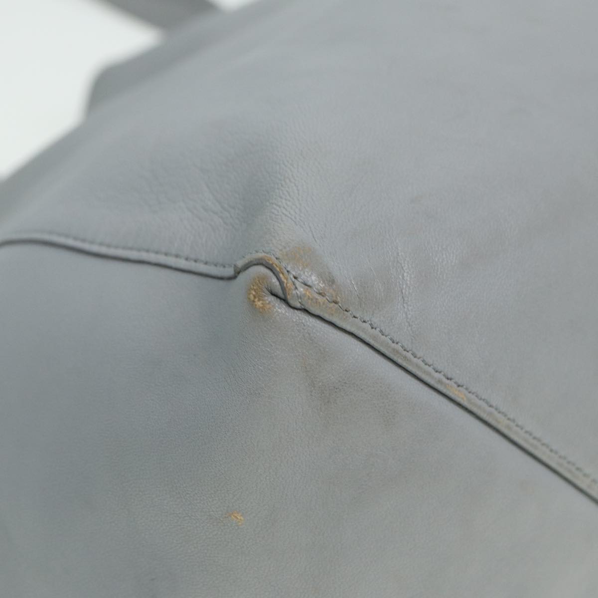 CELINE Horizontal Cabas Tote Bag Leather Light Blue Auth mr333