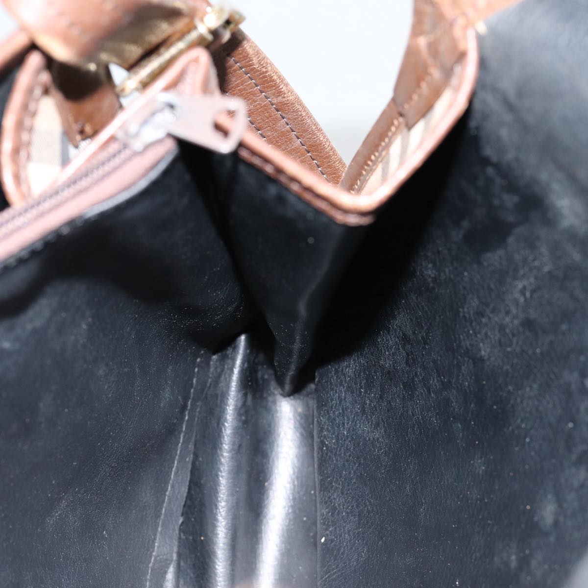 Burberrys Nova Check Shoulder Bag Canvas Leather Beige Brown Auth MR423