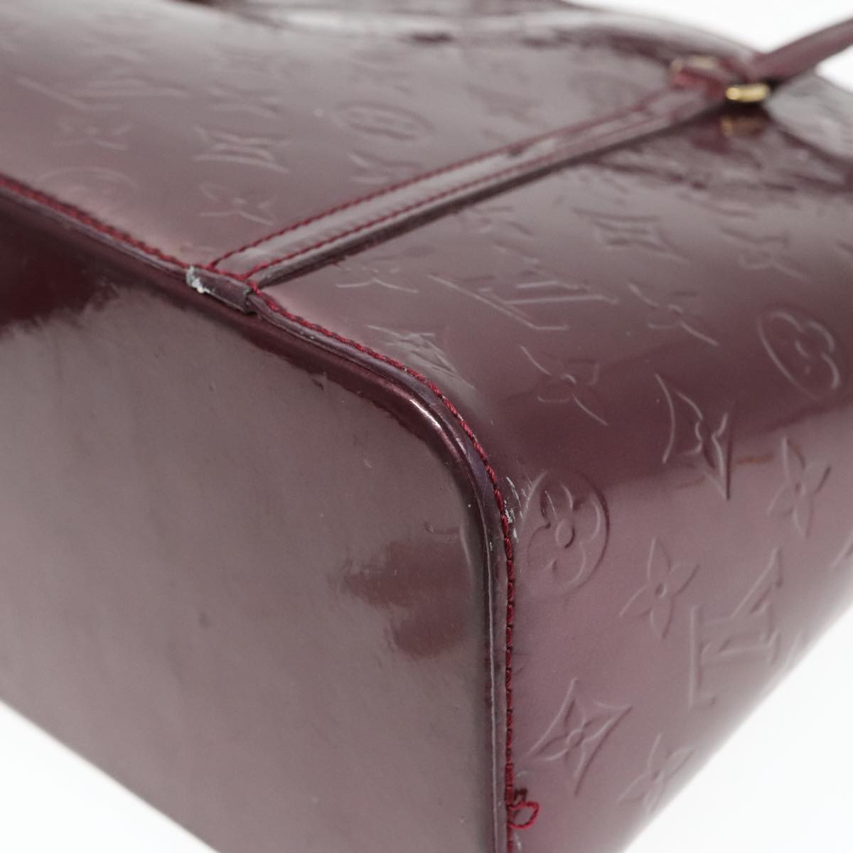 LOUIS VUITTON Monogram Vernis Avalon zip Hand Bag Amarante M91594 LV Auth mr482