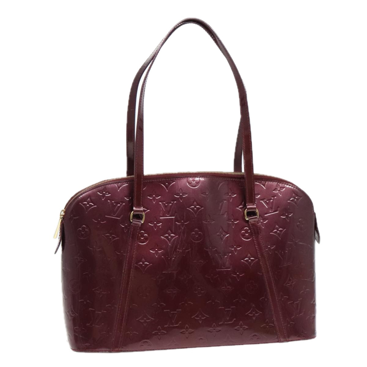LOUIS VUITTON Monogram Vernis Avalon zip Hand Bag Amarante M91594 LV Auth mr482