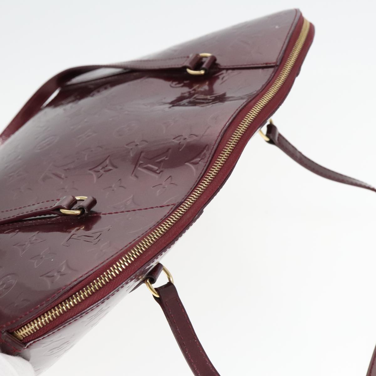 LOUIS VUITTON Monogram Vernis Avalon zip Hand Bag Amarante M91594 LV Auth mr482