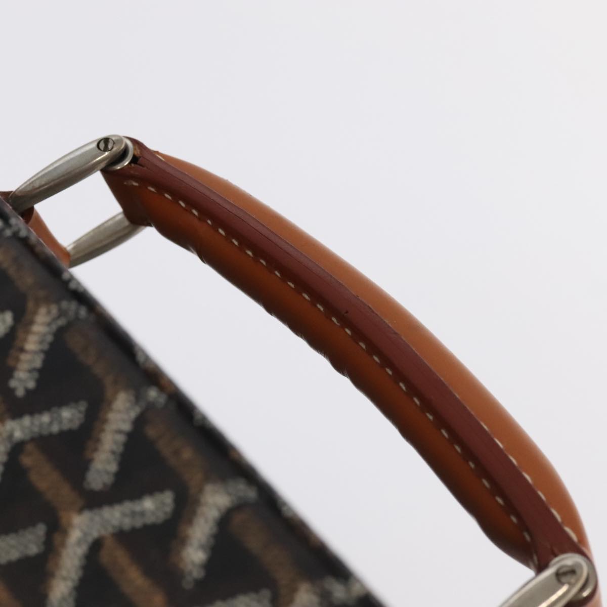 GOYARD Herringbone Trolley PM suitcase PVCCanvas Brown Auth mr552SAM