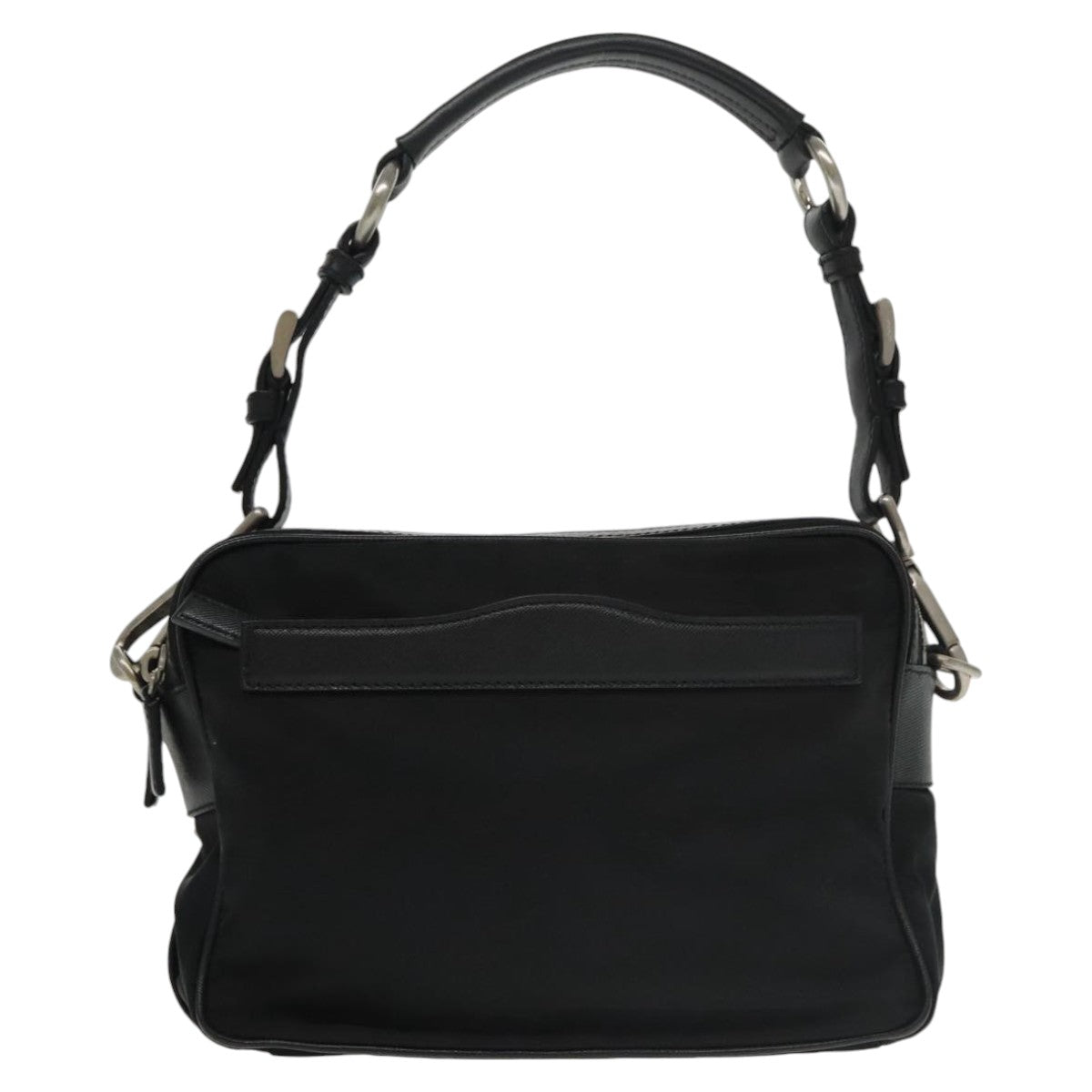 PRADA Shoulder Bag Nylon Black Silver BR2162 Auth mr669V