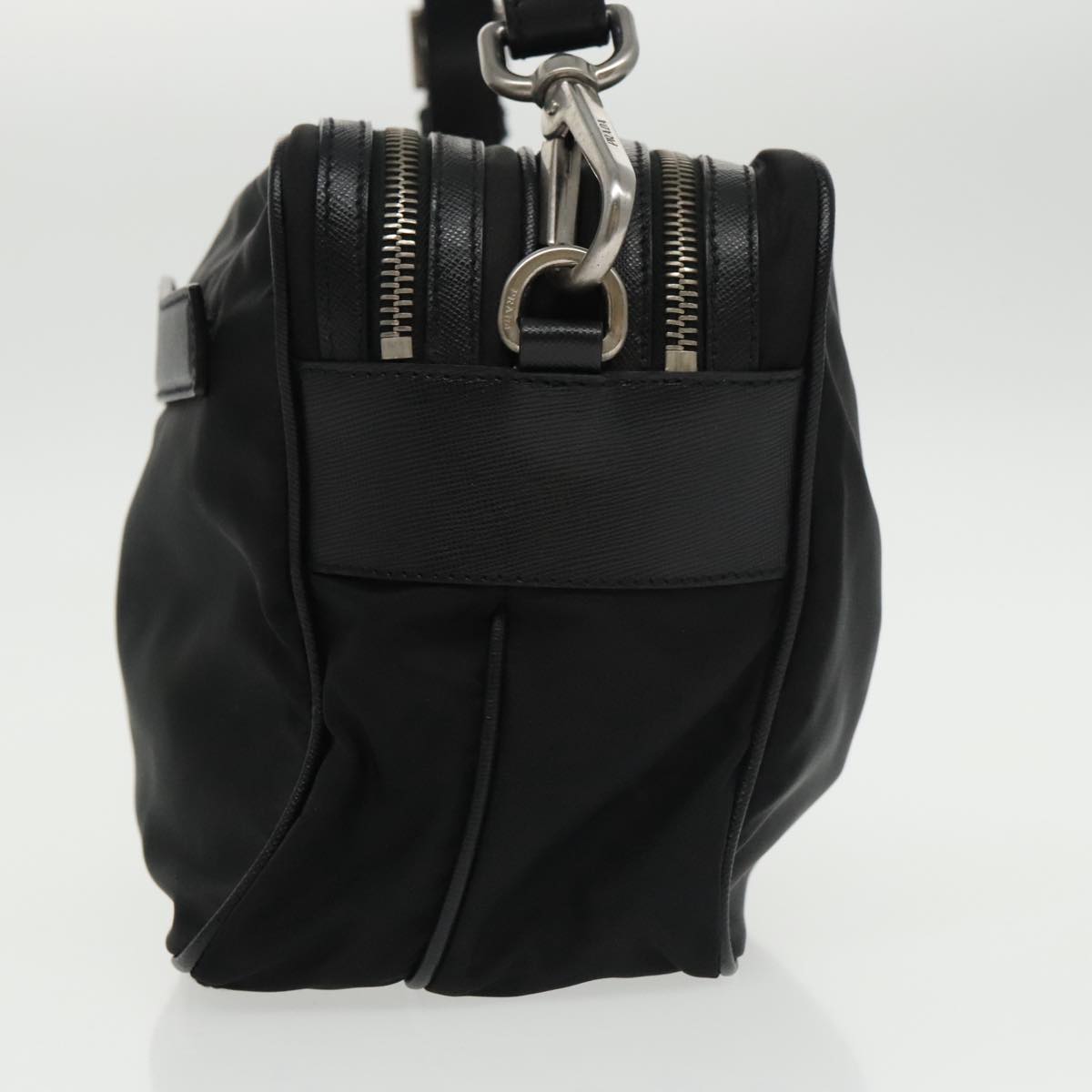 PRADA Shoulder Bag Nylon Black Silver BR2162 Auth mr669V