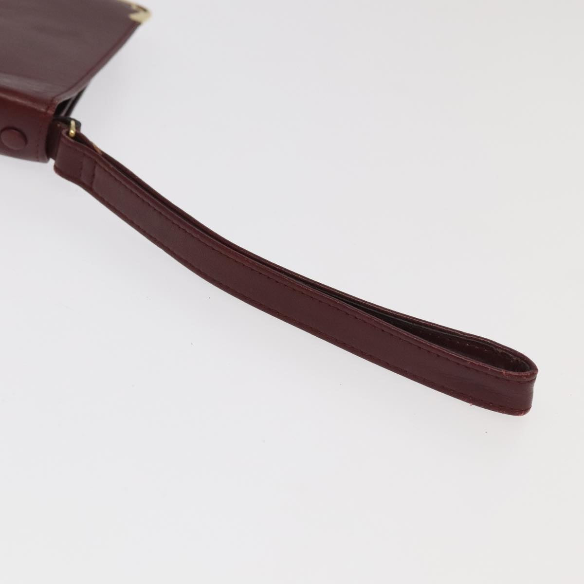CARTIER Clutch Bag Leather Suede 2Set Bordeaux Auth mr782