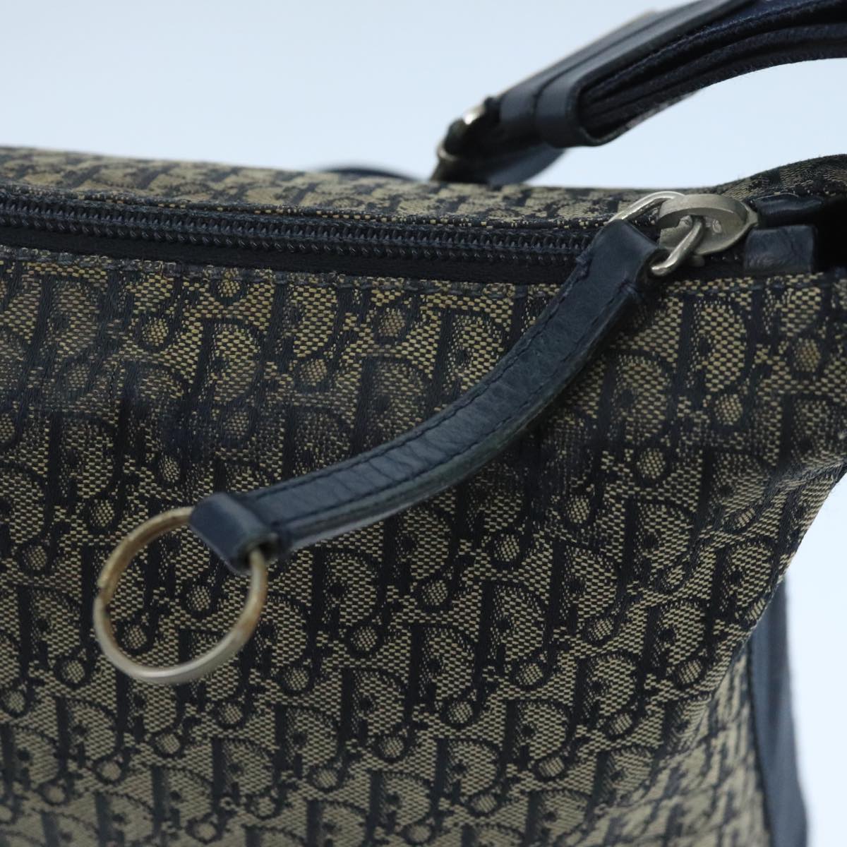Christian Dior Trotter Canvas Shoulder Bag Navy Auth mr790