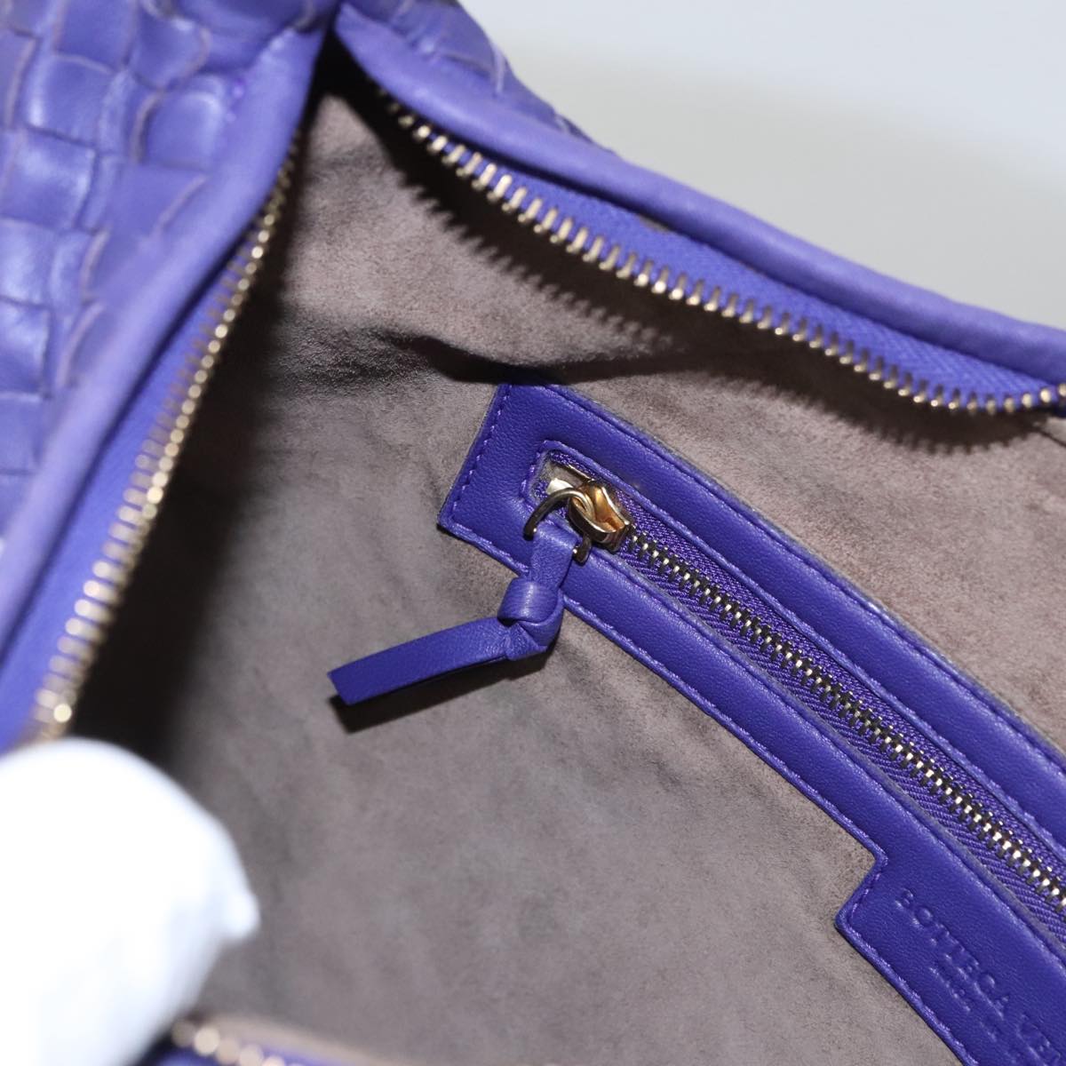 BOTTEGA VENETA Hobo Shoulder Bag Leather Purple Auth mr793M