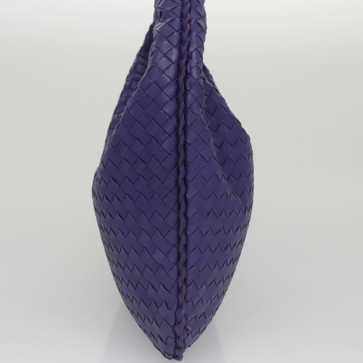 BOTTEGA VENETA Hobo Shoulder Bag Leather Purple Auth mr793M