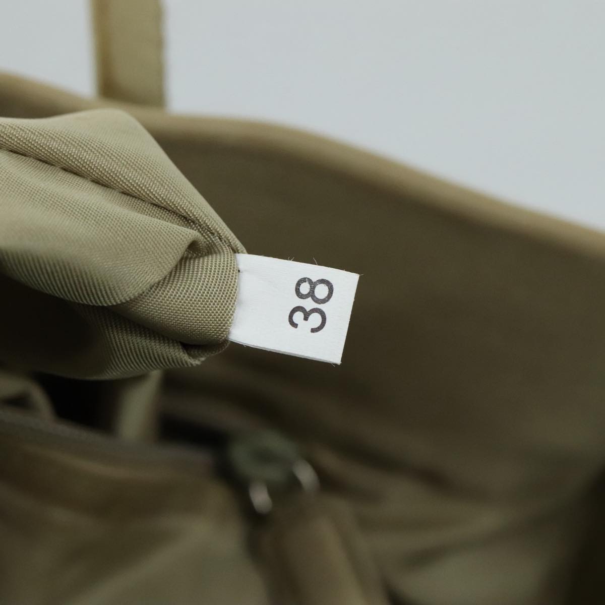 PRADA Tote Bag Nylon Beige Silver Auth mr836