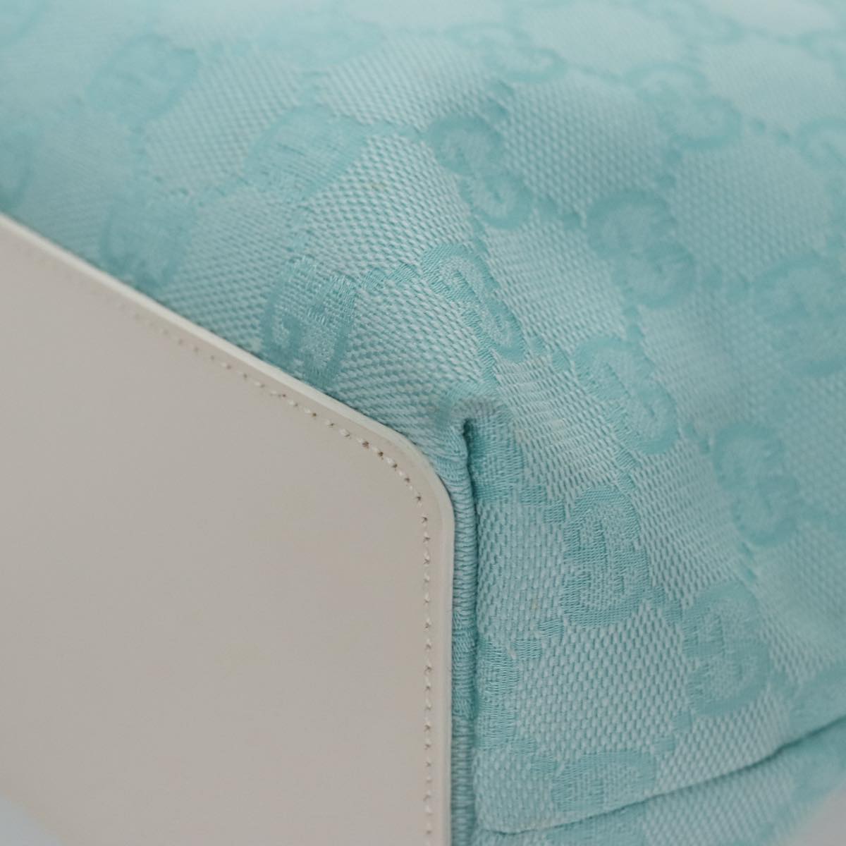 GUCCI GG Canvas Tote Bag Light Blue Auth mr865