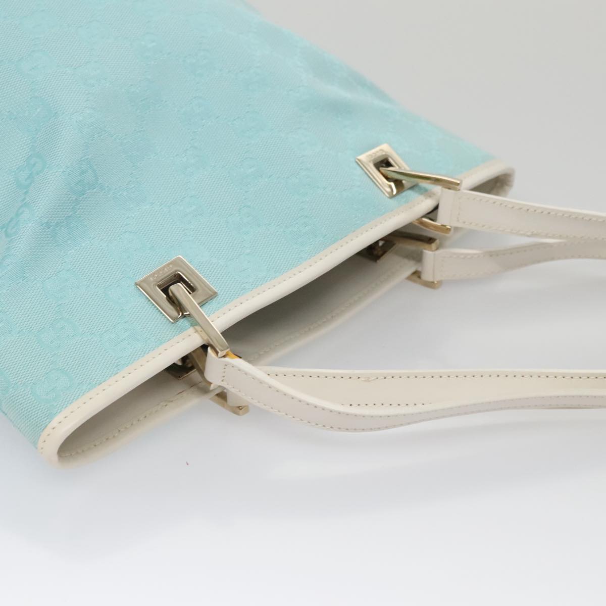 GUCCI GG Canvas Tote Bag Light Blue Auth mr865