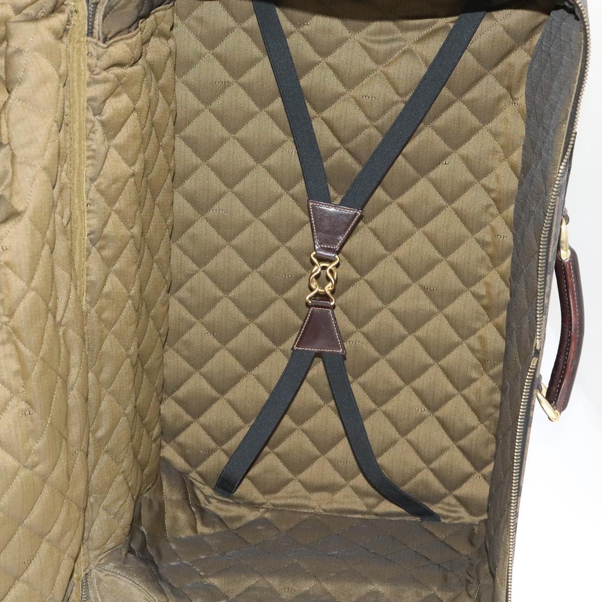 FENDI Zucca Canvas Carry Case Boston Bag Black Brown Auth mr869