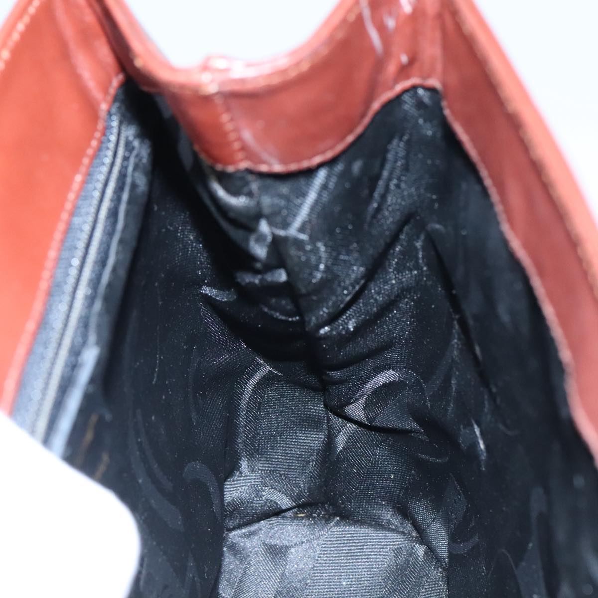 Salvatore Ferragamo Hand Bag Leather Brown Gold Auth mr885