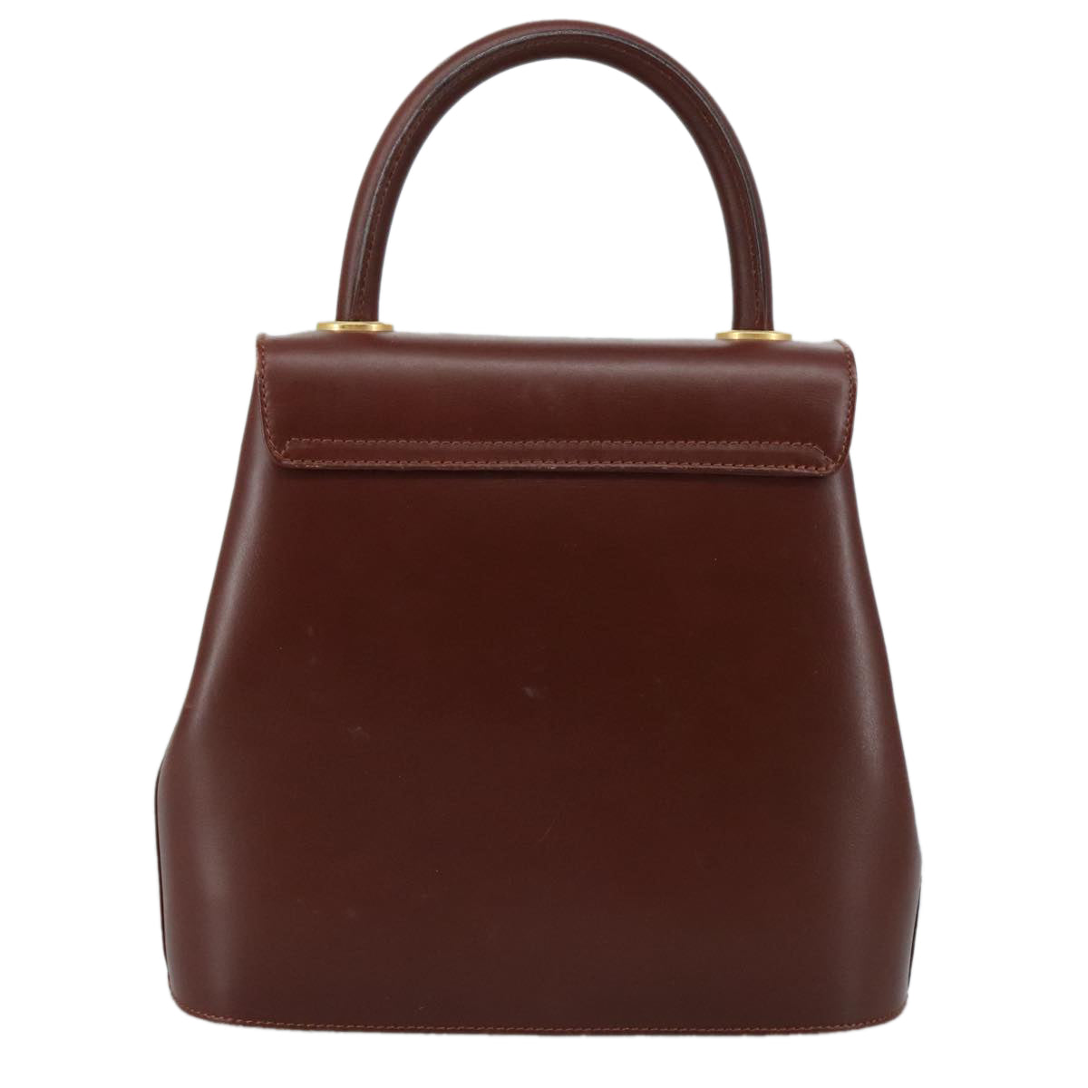 Salvatore Ferragamo Hand Bag Leather Brown Gold Auth mr885