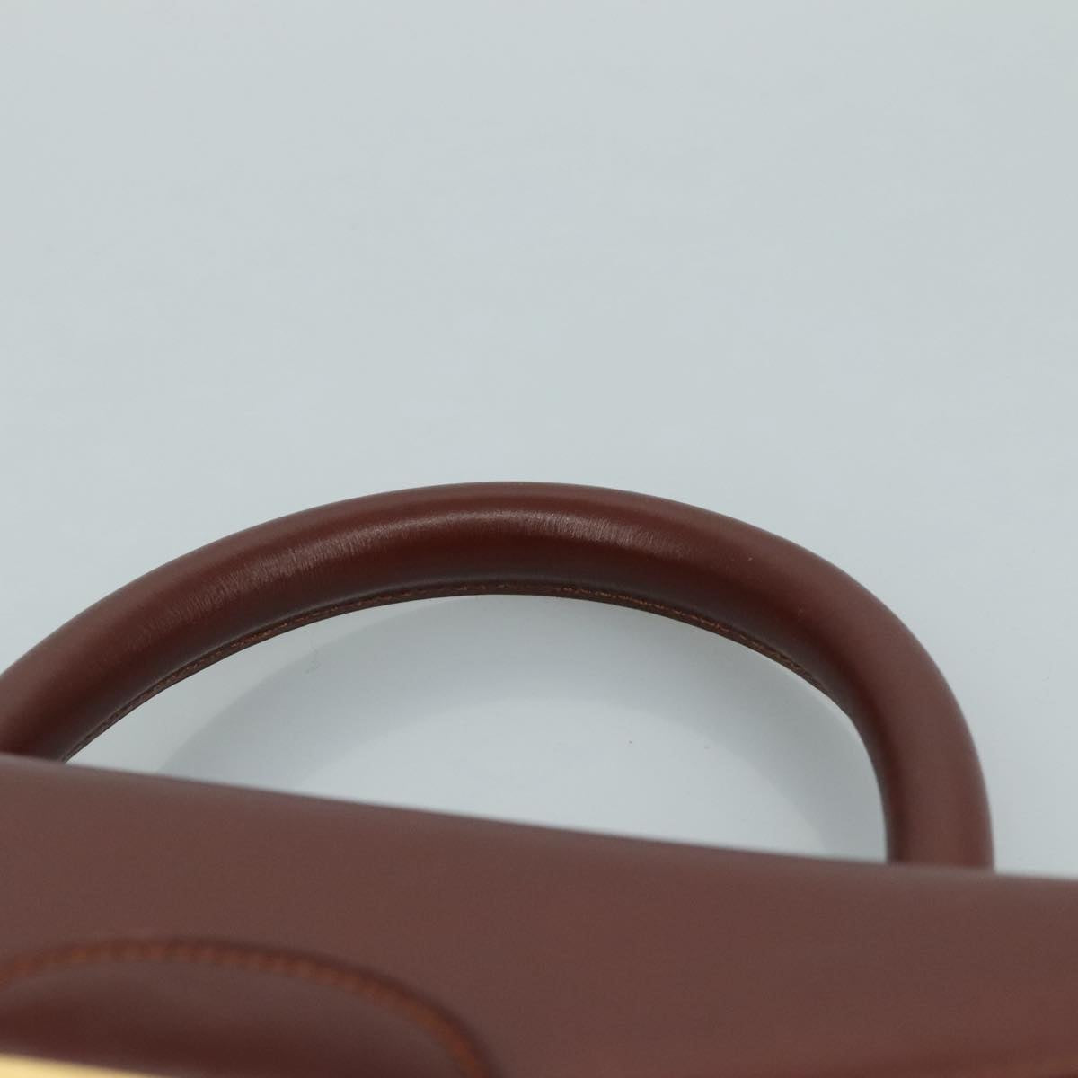 Salvatore Ferragamo Hand Bag Leather Brown Gold Auth mr885