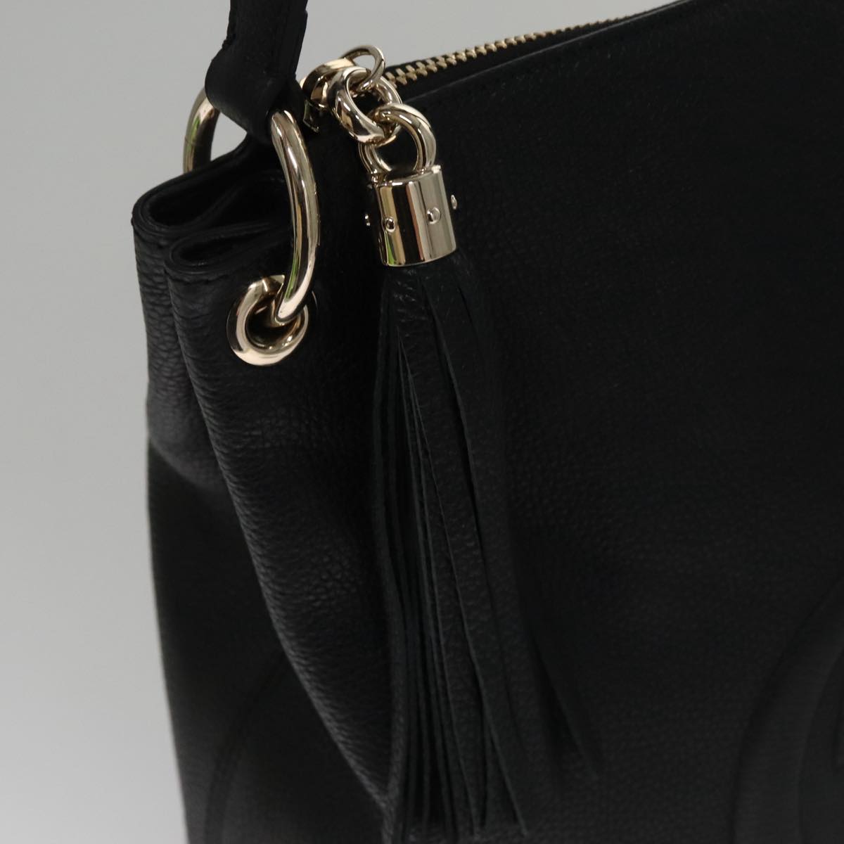 GUCCI Soho Hand Bag Leather Outlet 2way Black 308362 Auth mr900V