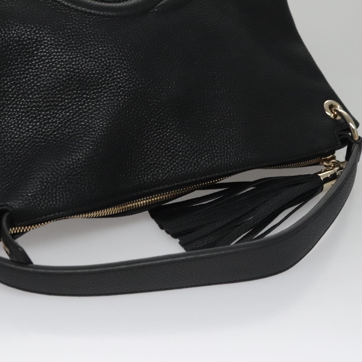 GUCCI Soho Hand Bag Leather Outlet 2way Black 308362 Auth mr900V