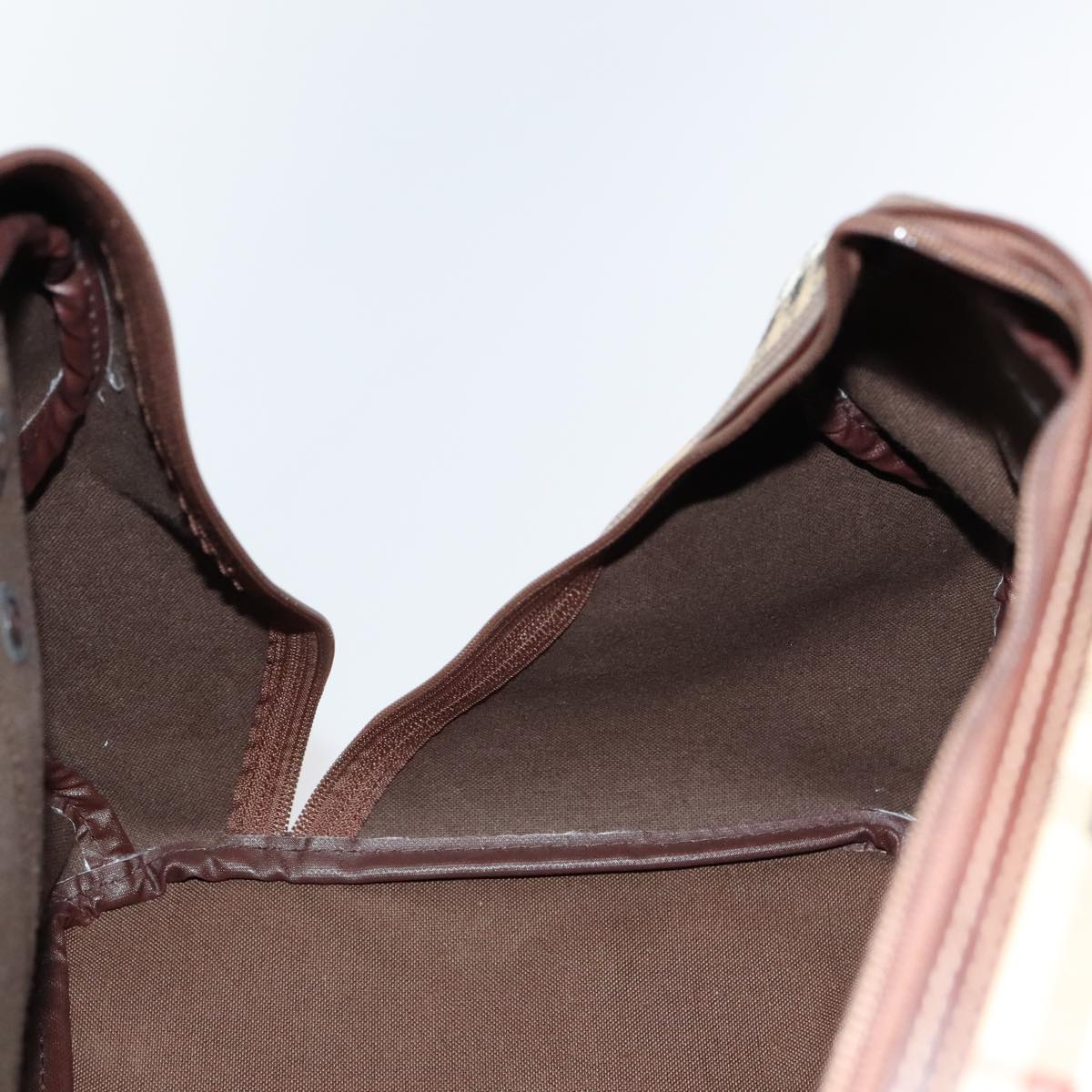 Burberrys Nova Check Boston Bag PVC Leather Beige Auth mr913