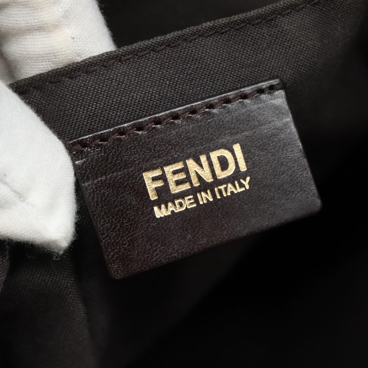 FENDI Zucca Canvas Tote Bag PVC Brown Black 7Va196 Auth mr923
