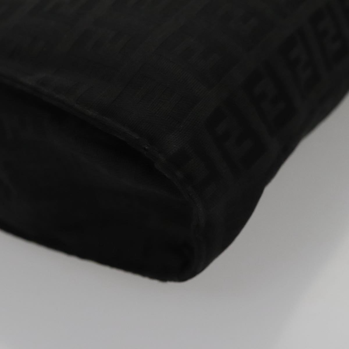 FENDI Zucchino Canvas Pouch Black Auth mr924