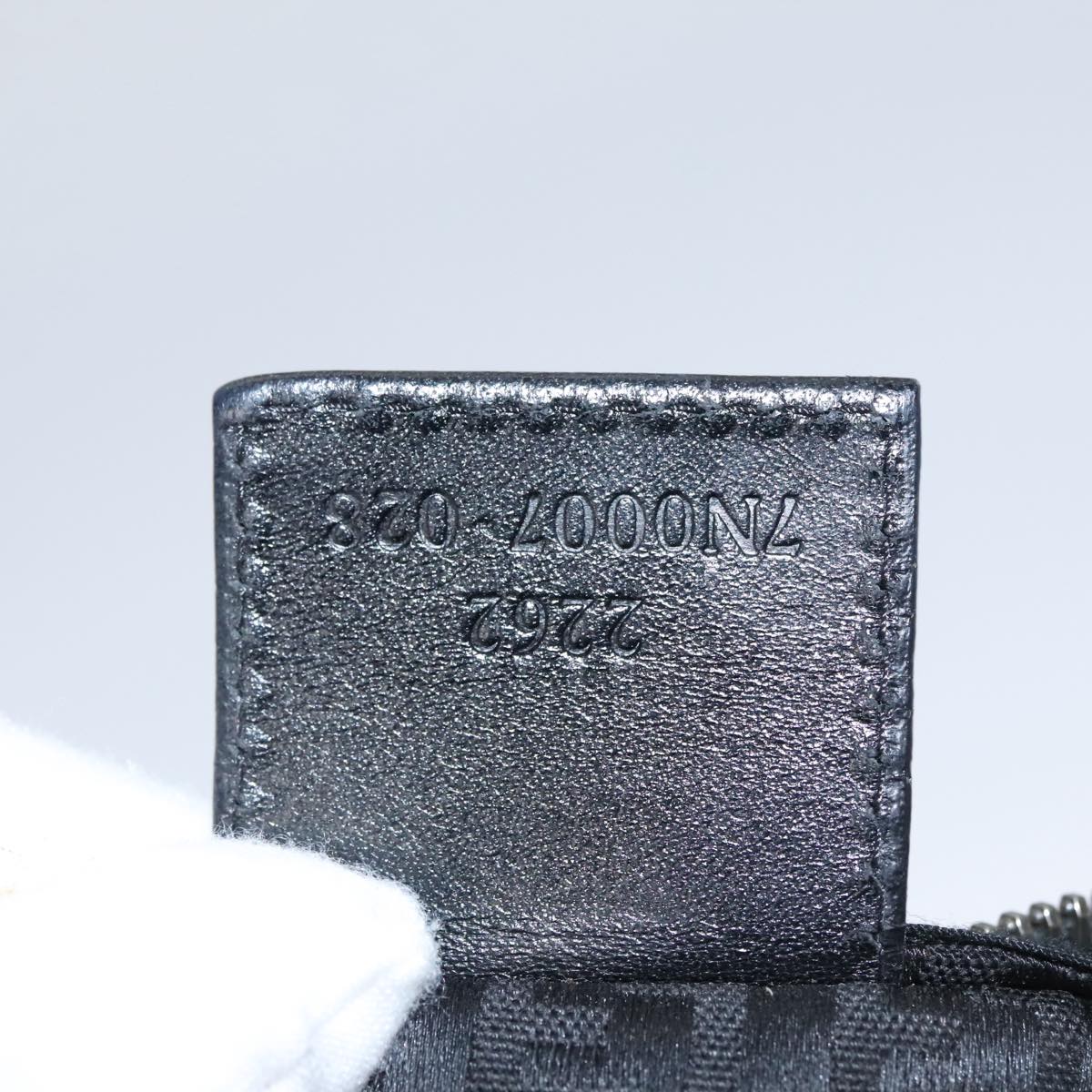 FENDI Zucchino Canvas Pouch Black Auth mr924