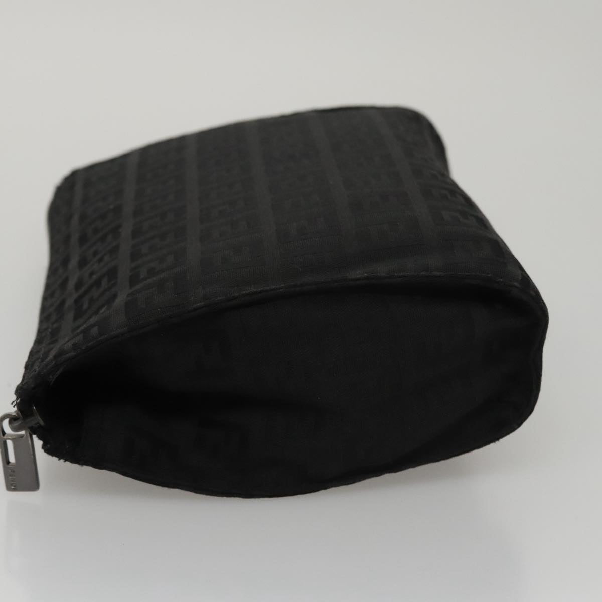 FENDI Zucchino Canvas Pouch Black Auth mr924