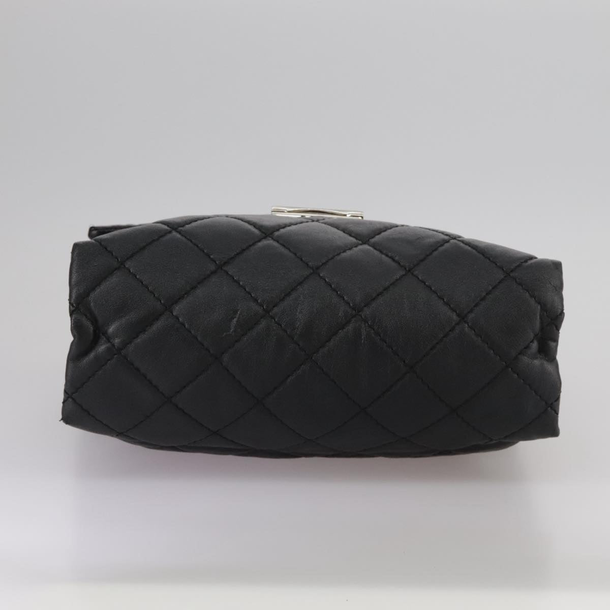 Stella MacCartney Chain Hand Bag Leather 2way Black Silver Auth mr934