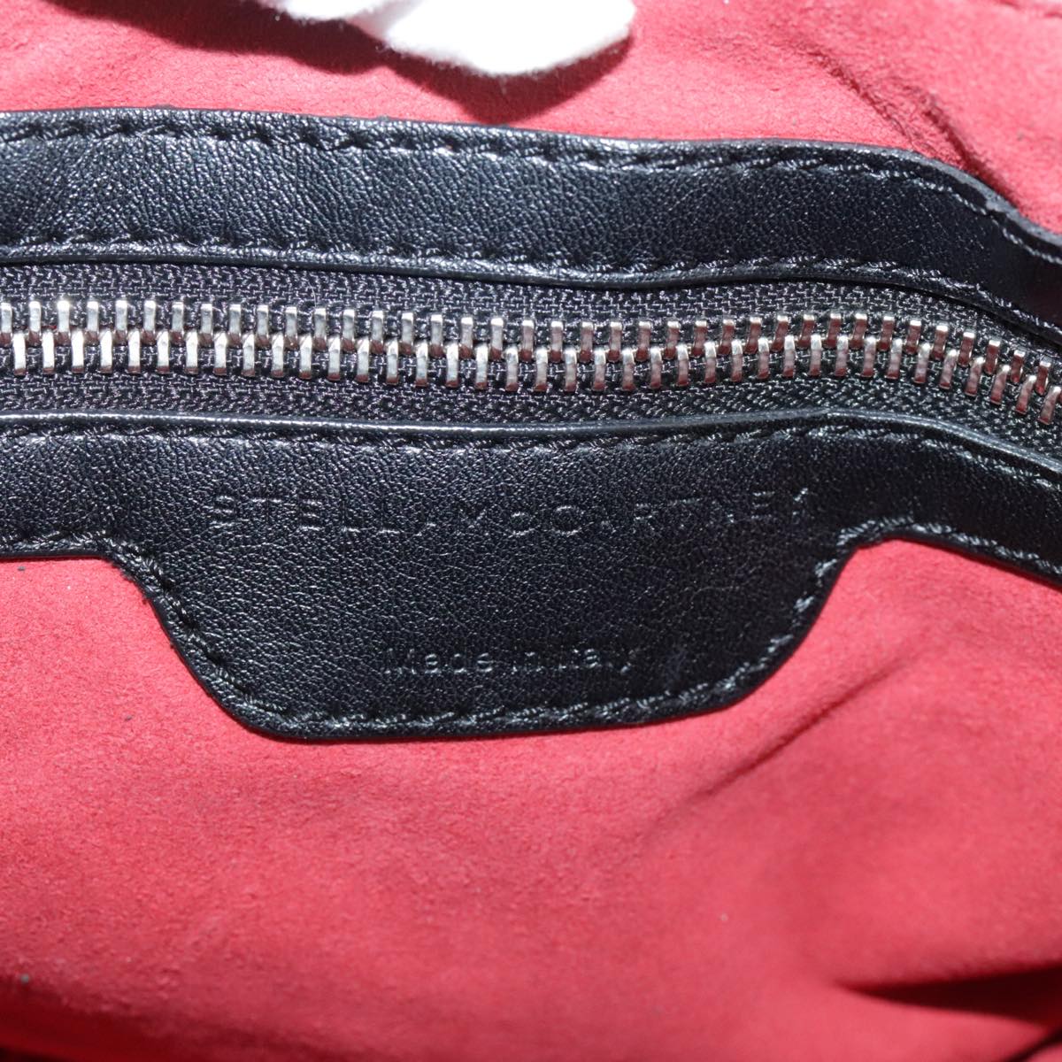 Stella MacCartney Chain Hand Bag Leather 2way Black Silver Auth mr934