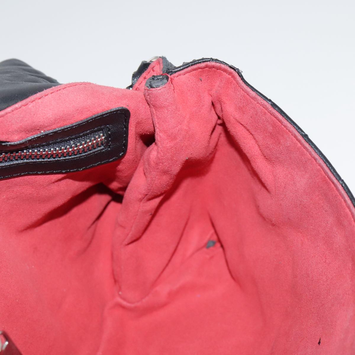 Stella MacCartney Chain Hand Bag Leather 2way Black Silver Auth mr934