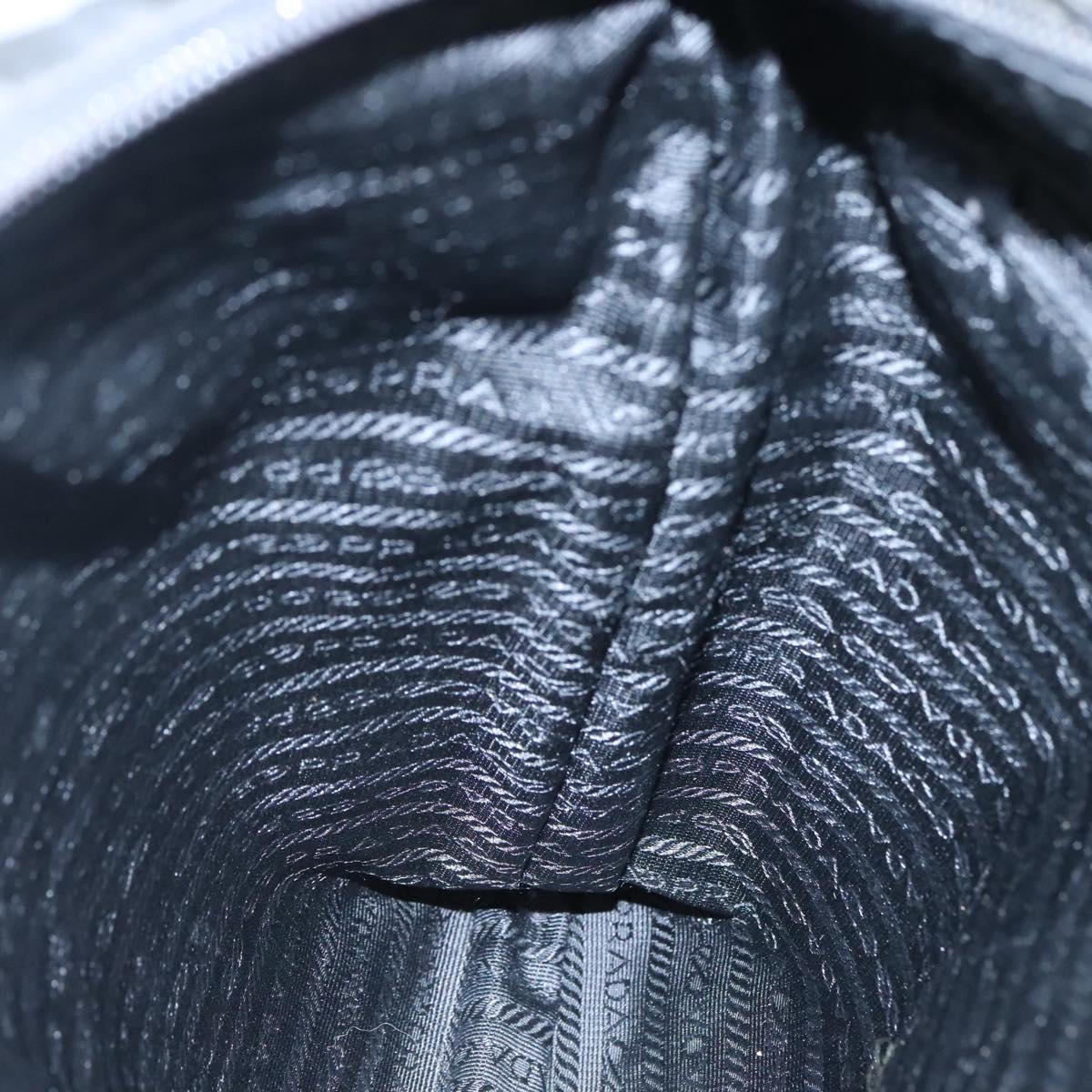 PRADA Shoulder Bag Nylon Black Silver Auth mr935