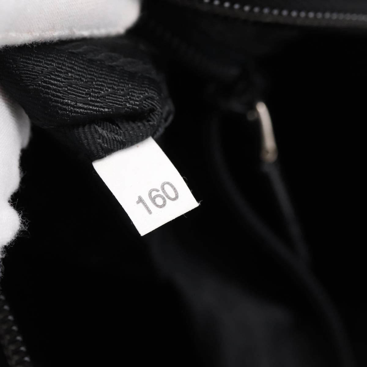 PRADA Shoulder Bag Nylon Black Silver Auth mr935
