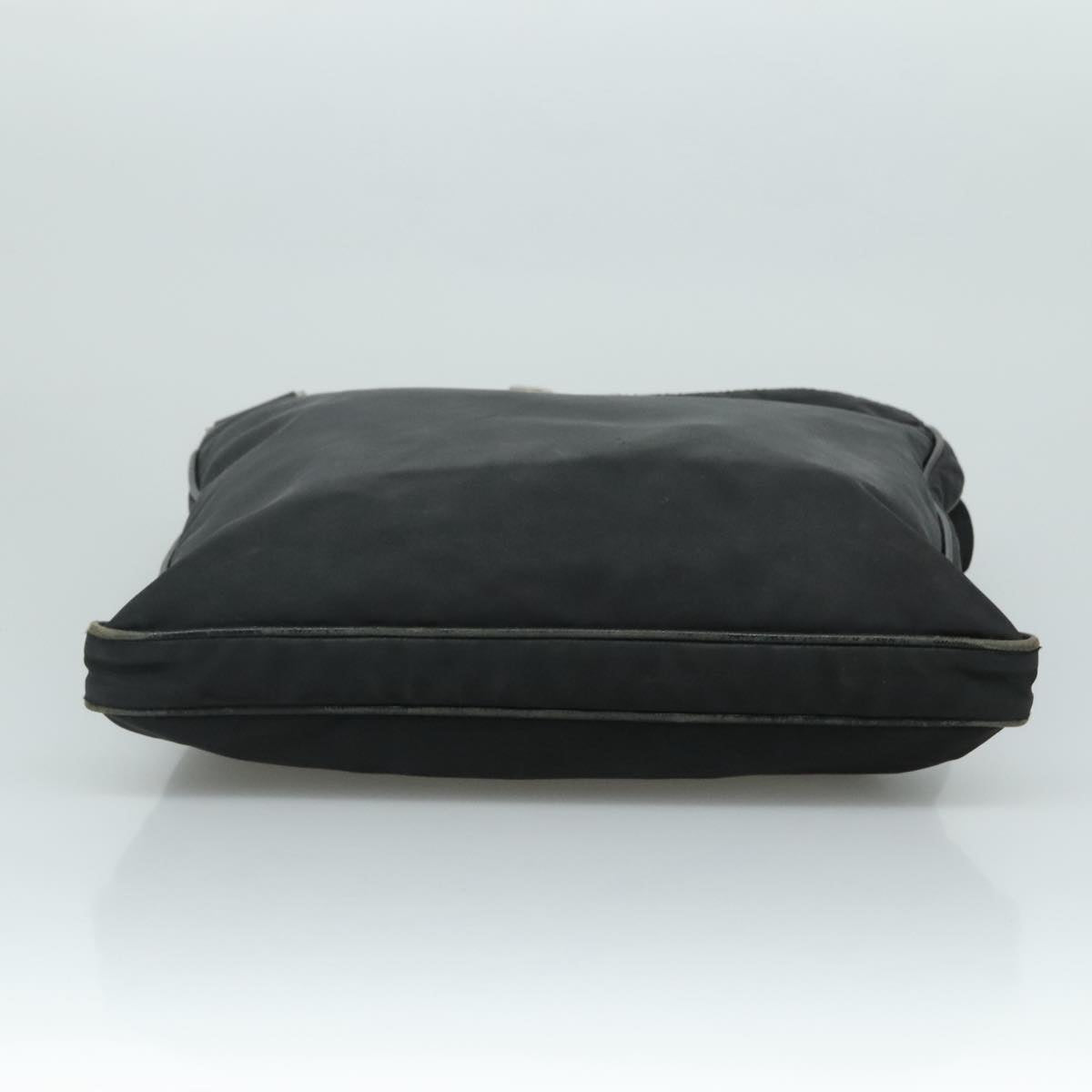 PRADA Shoulder Bag Nylon Black Silver Auth mr935