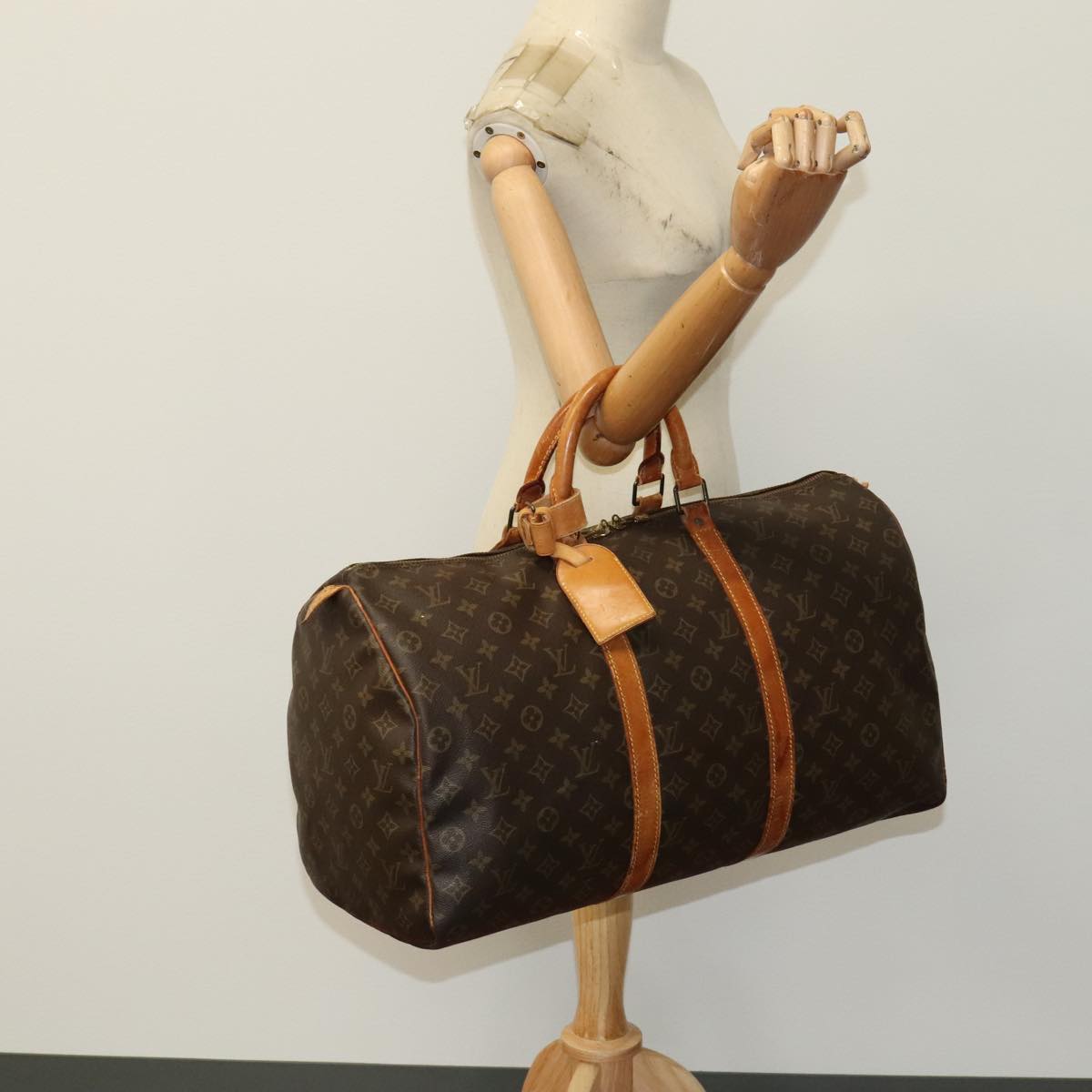 LOUIS VUITTON Monogram Keepall 50 Boston Bag M41426 LV Auth mr939