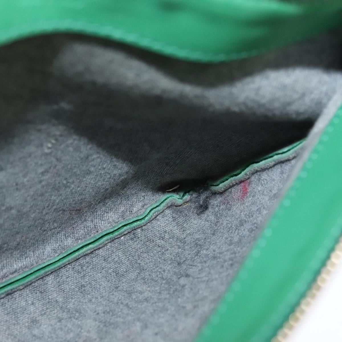 CELINE Trio Shoulder Bag Leather Green Gold Auth mr962