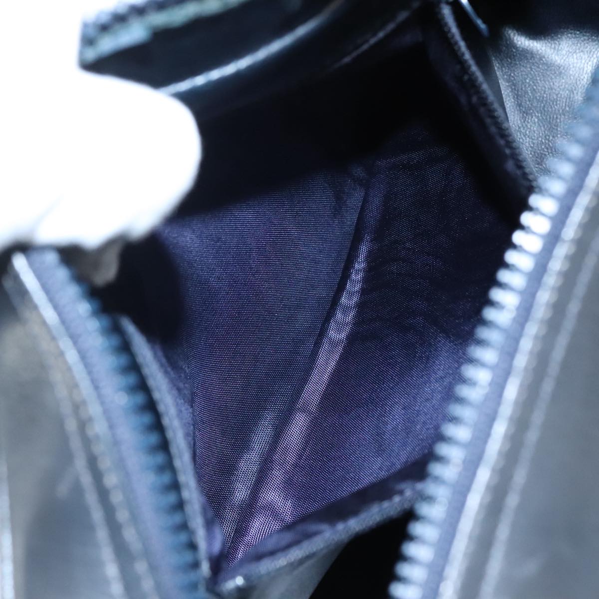 CELINE Macadam Canvas Shoulder Bag Suede Leather Navy Auth mr965