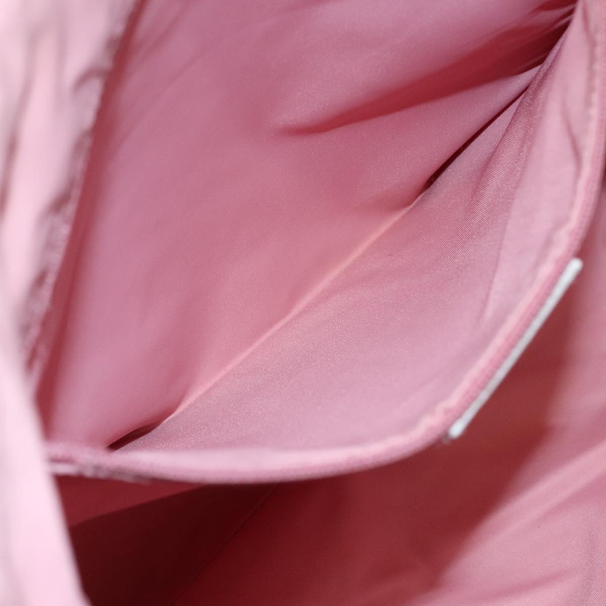 Christian Dior Trotter Canvas Shoulder Bag Beige Pink Silver Auth mr996