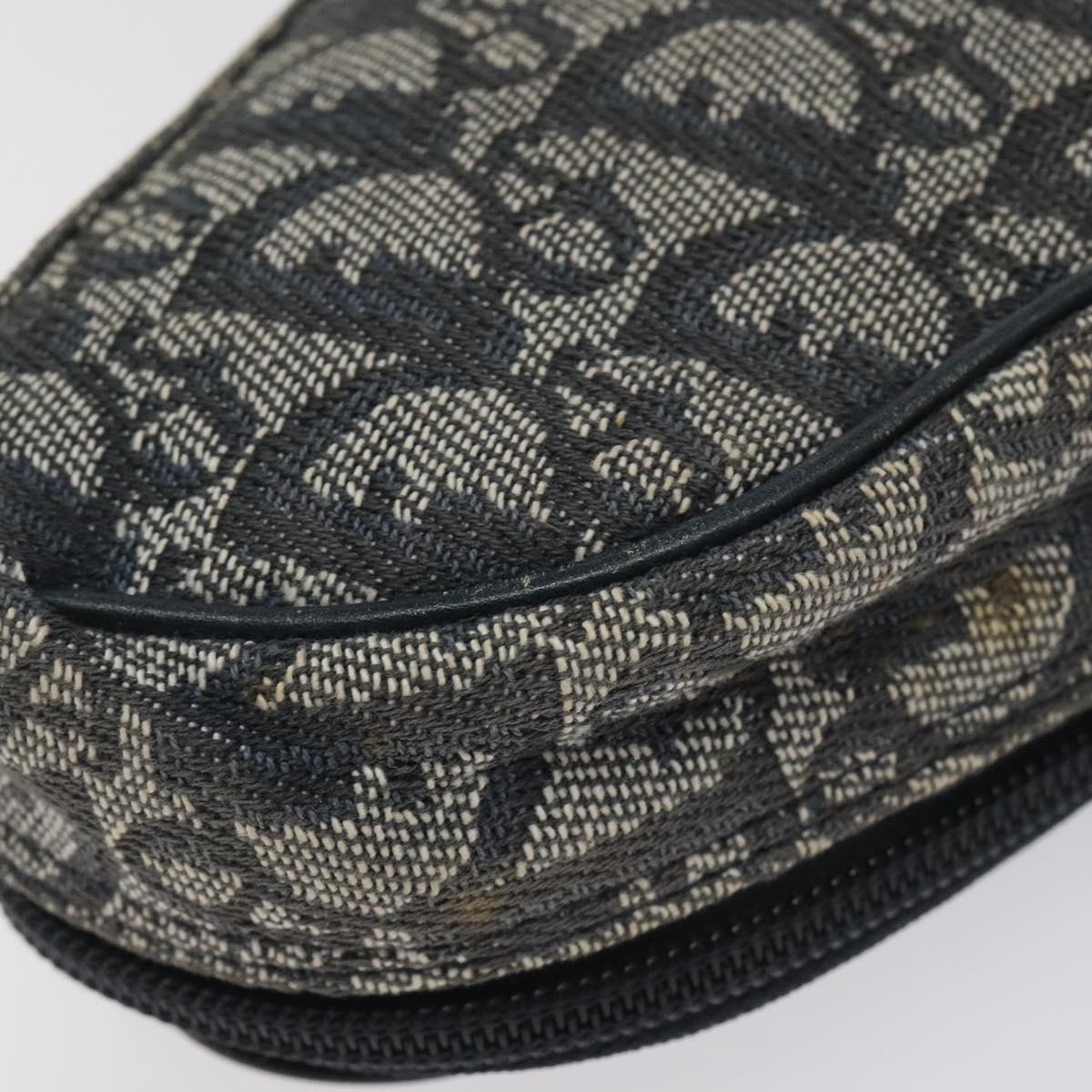 Christian Dior Trotter Canvas Saddle Pouch Navy Auth MX016