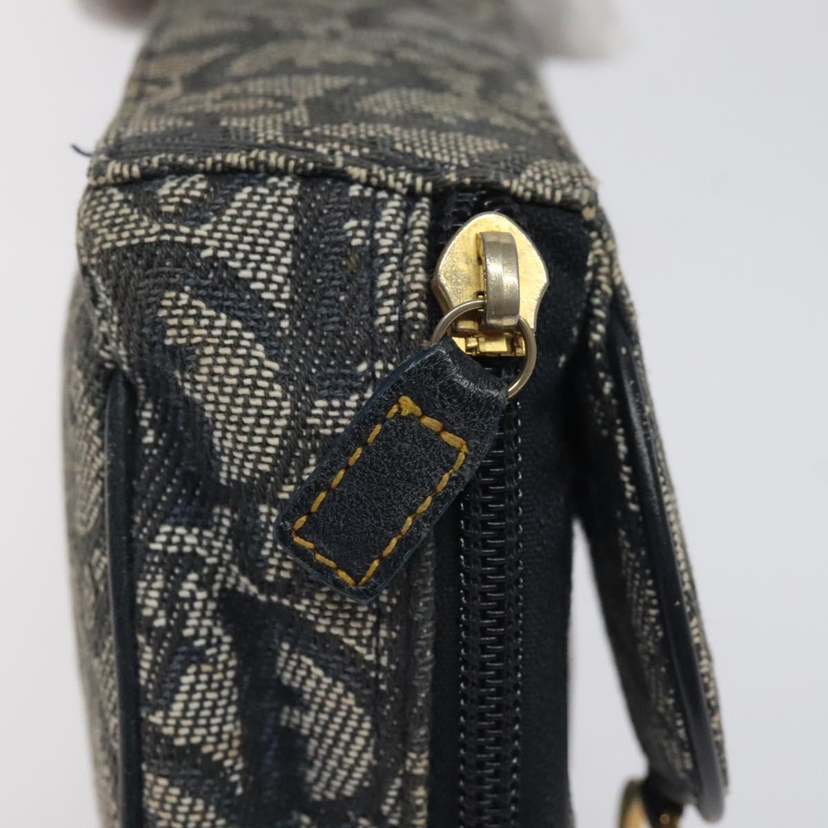 Christian Dior Trotter Canvas Saddle Pouch Navy Auth MX016